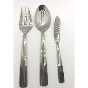 Reed & Barton Andover Pearl 3 Piece Server Hostess Set 18/10 Stainless Flatware